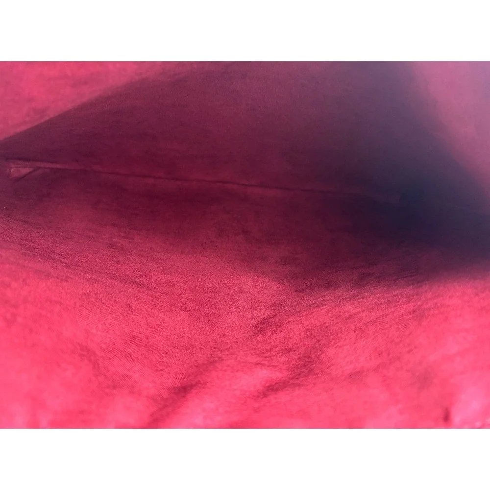 Verlye Burgundy Saffiano Vegan Leather Envelope‎ Clutch Laptop Sleeve Bag Maroon